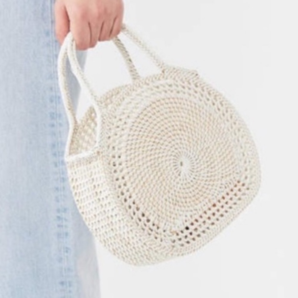 Urban Outfitters White Straw/Wicker Bag Purse
